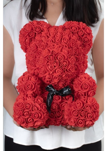 Teddy Rose Bear Güllü Ayıcık Kırmızı 34 x 26 cm