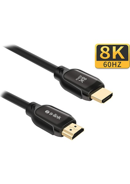 S-link SL-H8K01 HDMI 1.5m 8K 60Hz 4K 120Hz Ultra HDR 2.1V 7680P Metal Kılıflı Kablo