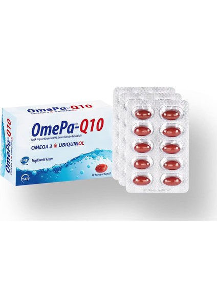 Tab İlaç Omepa-Q10 Omega 3 Ubiquinol Balık Yağı 90 Kapsül