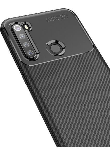 Xiaomi Redmi Note 8 Maxy Serisi Carbon Fiber Silikon Tpu Kılıf - Siyah