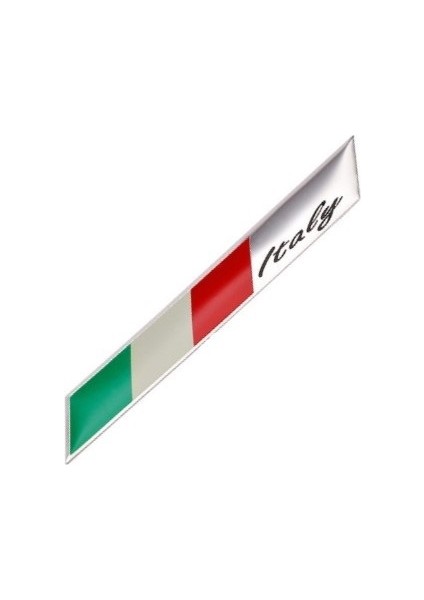 Italya Bayrağı Çubuk Tasarımlı Alüminyum Sticker Etiket