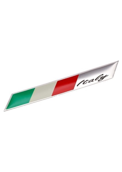 Italya Bayrağı Çubuk Tasarımlı Alüminyum Sticker Etiket