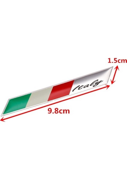 Italya Bayrağı Çubuk Tasarımlı Alüminyum Sticker Etiket