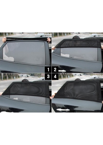 Oto Aksesuarcım Elastik Oto Yan Cam Bebek Güneşliği Perde Hatchback Uyumlu