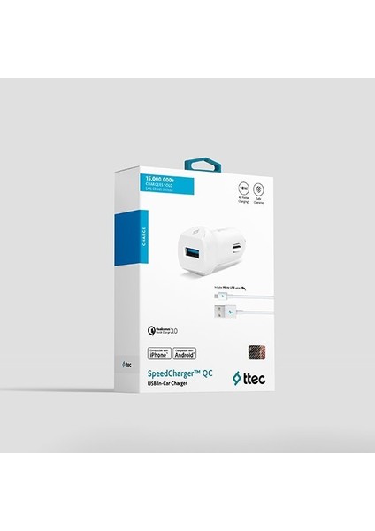 TTEC SpeedCharger™ 2.1A Araç Şarj Aleti Android USB Kablolu