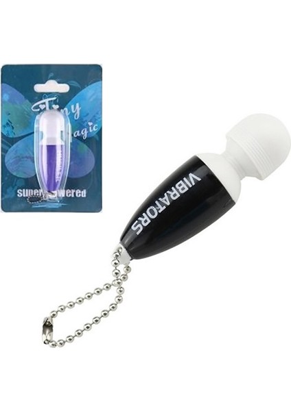 Powered 6 cm Mini Vibratör Mastürbatör Anahtarlık Vibratör Siyah