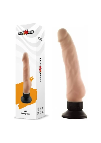 Crazy Bull 19 cm Titreşimli Vantuzlu Realistik Vibratör Dildo Penis