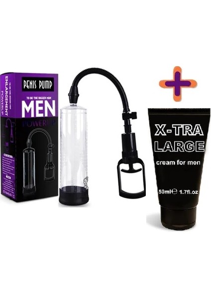 Emiş Gücü Yüksek Penis Vakum Pompası 20 cm + Penis Bakım Kremi 50 ml