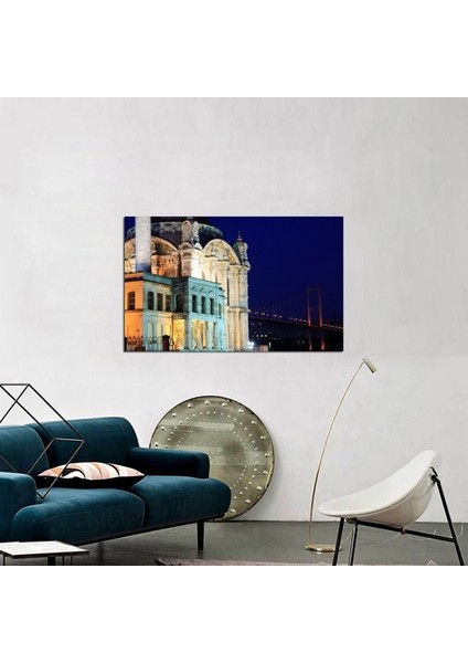 Ortaköy Camii Akşam Fotoğraf Kanvas Tablo