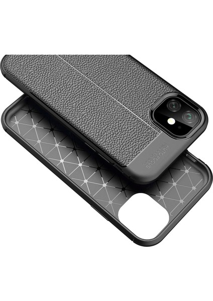 Apple iPhone 11 Leather Tpu Silikon Kılıf - Siyah fiyatları