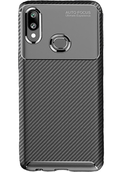 Samsung Galaxy A10s Maxy Serisi Carbon Fiber Silikon Tpu Kılıf - Siyah