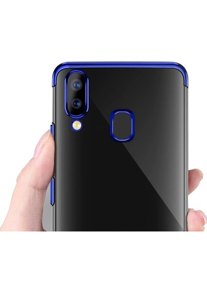 Samsung Galaxy A10s Plating Series Soft Silikon Kılıf - Mavi