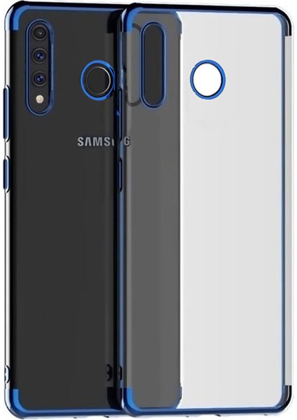 Samsung Galaxy A20s Plating Series Soft Silikon Kılıf - Mavi