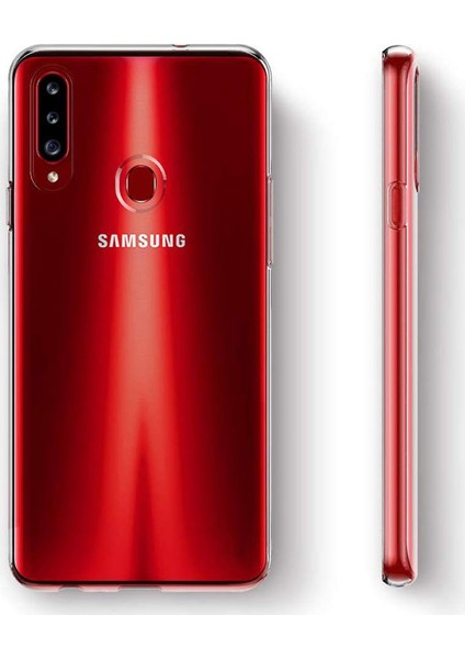 Samsung Galaxy A20s Ultra Ince 0.2 mm Soft Silikon Kılıf - Şeffaf