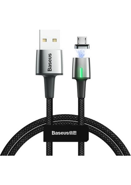 CAMXC-B01 Zinc Magnetic USB Kablo Şarj Android Micro Başlık 2 m 1.5A - Siyah