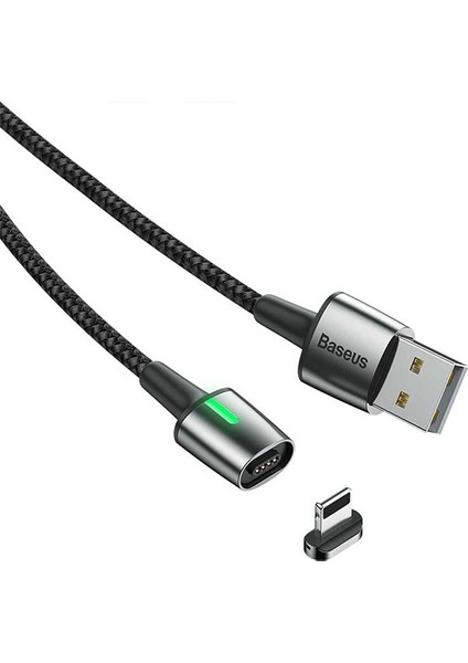 CALXC-A01 Zinc Magnetic USB Kablo Şarj iPhone Uyumlu Lightning Başlık 2.4A 1 m - Siyah fırsatları