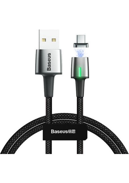 CATXC-B01 Zinc Magnetic USB Kablo Şarj USB Type-C Başlık 2.0A 2 m - Siyah