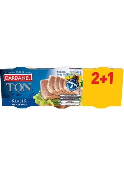 Ton Balığı Bitkisel Yağlı 2+1 160 gr 12'li Set