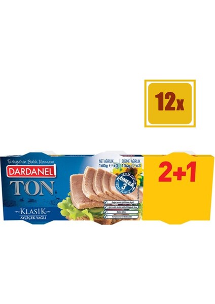Ton Balığı Bitkisel Yağlı 2+1 160 gr 12'li Set fiyatları
