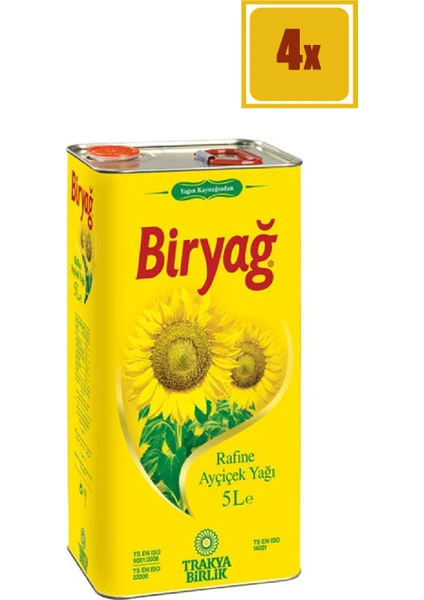 Ayçiçek Yağı 5 Lt 4'lü Set