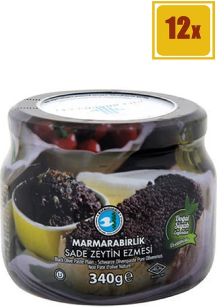 Siyah Zeytin Ezmesi 340 gr 12'li Set