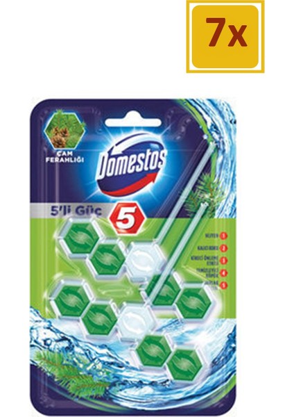 Wc Blok 5'li Güç Çam Ferahlığı 2'li Paket 7'li Set