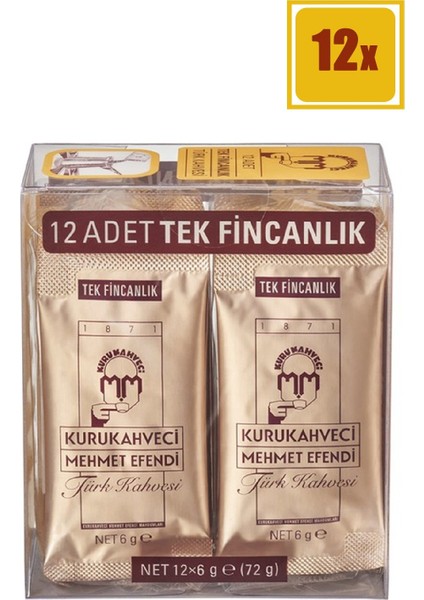 Tek Içimlik 6 gr 12 Adet Türk Kahvesi 12'li Set