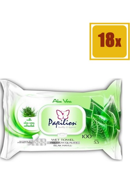 100'LÜ Aloe Vera Islak Mendil 18'li Set