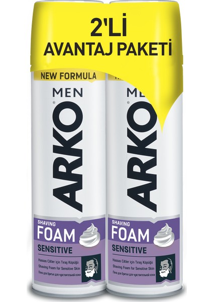 Men Sensitive Tıraş Köpüğü 2x200ml