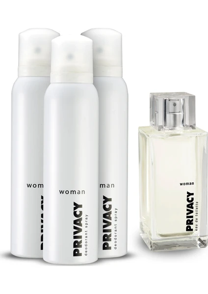 Woman EDT Kadın Parfüm 100ml + Deodorant 3x150ml