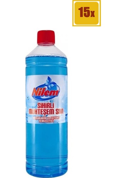 Nilem Sihirli Muhteşem Sıvı 1 Lt Duşakabin ve Fayans Temizleyici 15'li Set