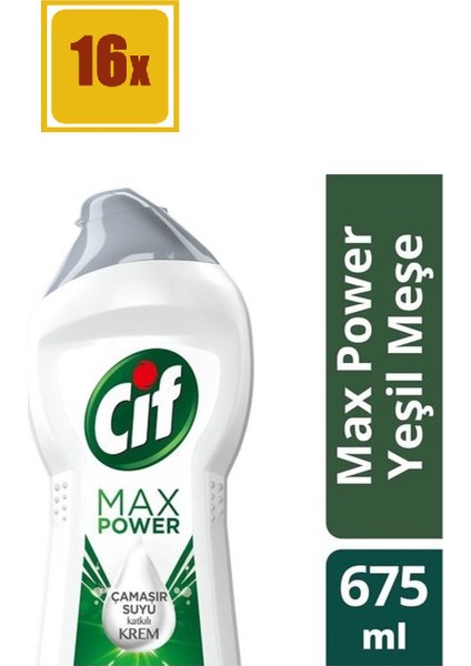 Krem Max Power Yeşil Meşe 675 ml 16'lı Set