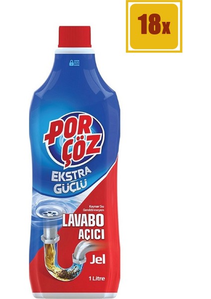 Lavabo Açıcı Jel 1000 ml 18'li Set