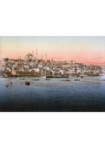 Eski İstanbul Silüeti Fotoğraf Kanvas Tablo fiyatları