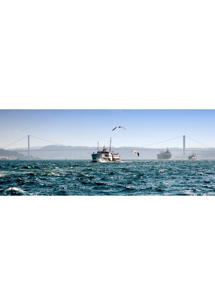 İstanbul Boğaz ve Vapur Fotoğraf Kanvas Tablo fiyatları