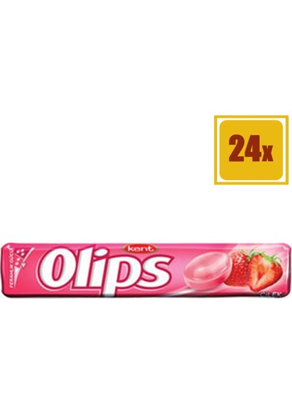 Olips Çilek Stick 28 gr Şeker 24'lü Set