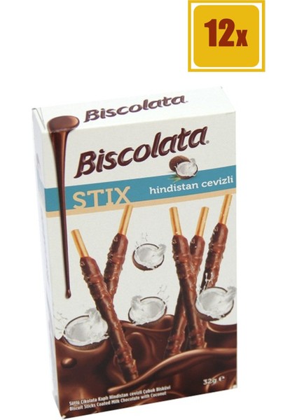 Biscolata Stix Hindistan Cevizli 36 gr 12'li Set