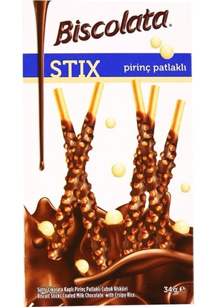 Biscolata Stix Pirinç Patlaklı 34 gr 12'li Set