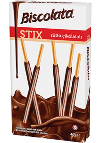 Biscolata Stix Sütlü Çikolatalı 40 gr 16'lı Set
