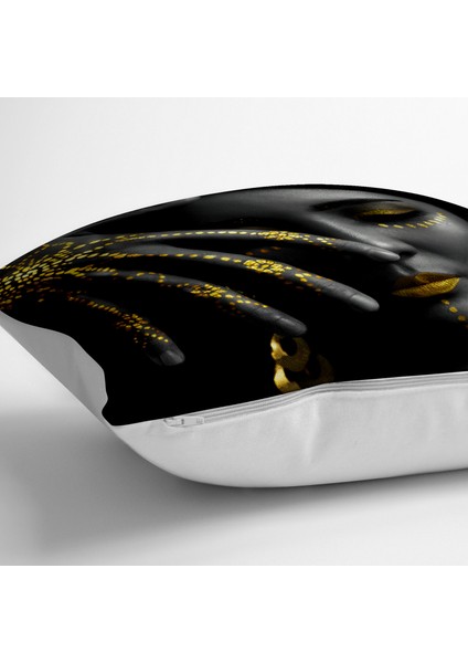 Siyahi Kadın Tasarımlı 3D Dijital Baskılı Modern Yer Minderi - 70 x 70 cm fiyatları