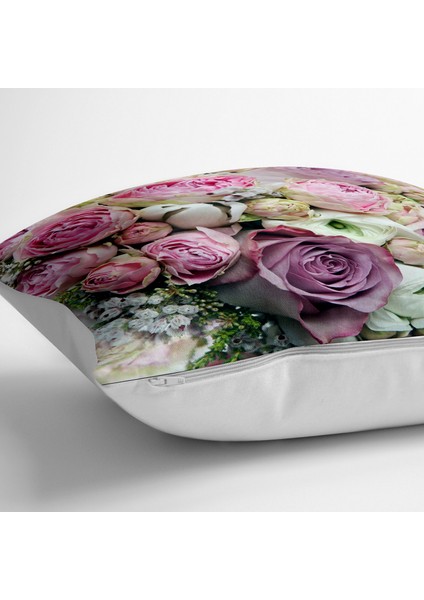Pembe Güller Dijital Baskılı Dekoratif Yer Minderi - 70 x 70 cm fiyatları