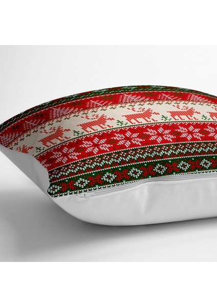 Kaneviçe Desenli Yılbaşı Tasarımlı Modern Yer Minderi - 70 x 70 cm fiyatları