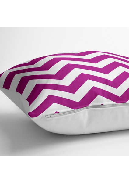 Modern Zigzag Desenli Dijital Baskılı Dekoratif Yer Minderi - 70 x 70 cm