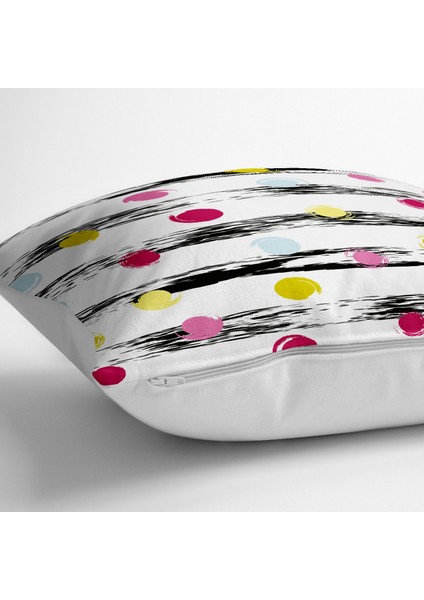 Yatay Temalı Gökkuşağı Puanlı Modern Yer Minderi - 70 x 70 cm fiyatları