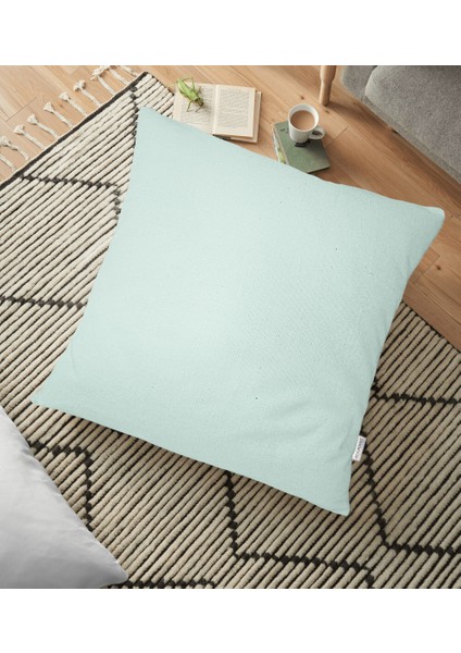 Mint Yeşili Renkl Dijital Baskılı Dekoratif Yer Minderi - 70 x 70 cm