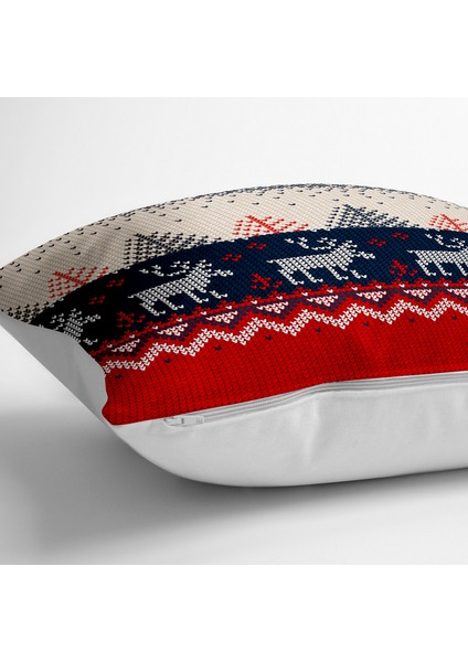 Kanaviçe Desende Christmas Teması Dijital Baskılı Yer Minderi - 70 x 70 cm fiyatları