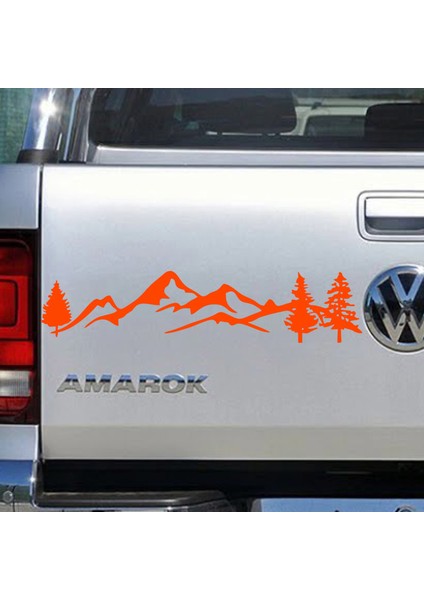 Melek - Off Road Dağ Araba Sticker. Oto Sticker 115 x 31 cm Turuncu