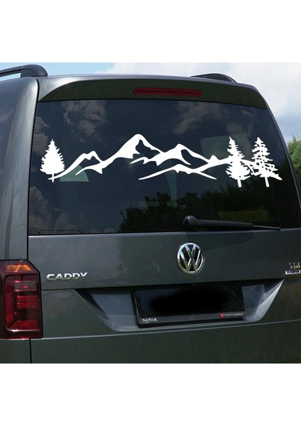 Melek - Off Road Dağ Araba Sticker. Oto Sticker 60 x 16 cm Beyaz