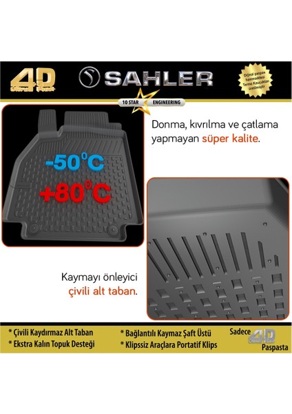 Ford Focus 4 (2015-2018) 4.5D Havuzlu Paspas Siyah fiyatları