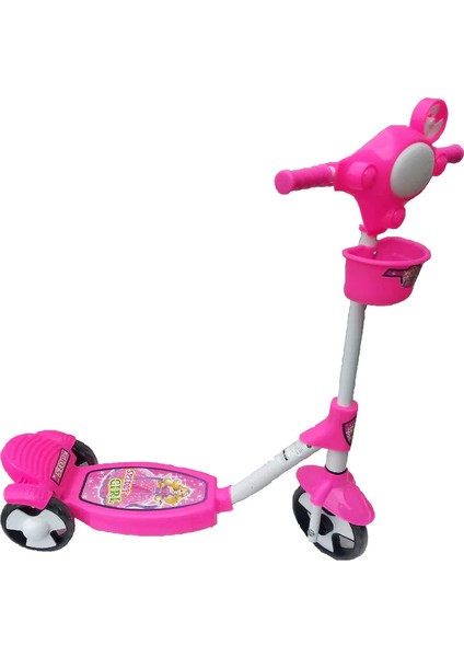 Üç Tekerlekli Scooter Silikon Tekerlekli Frenli